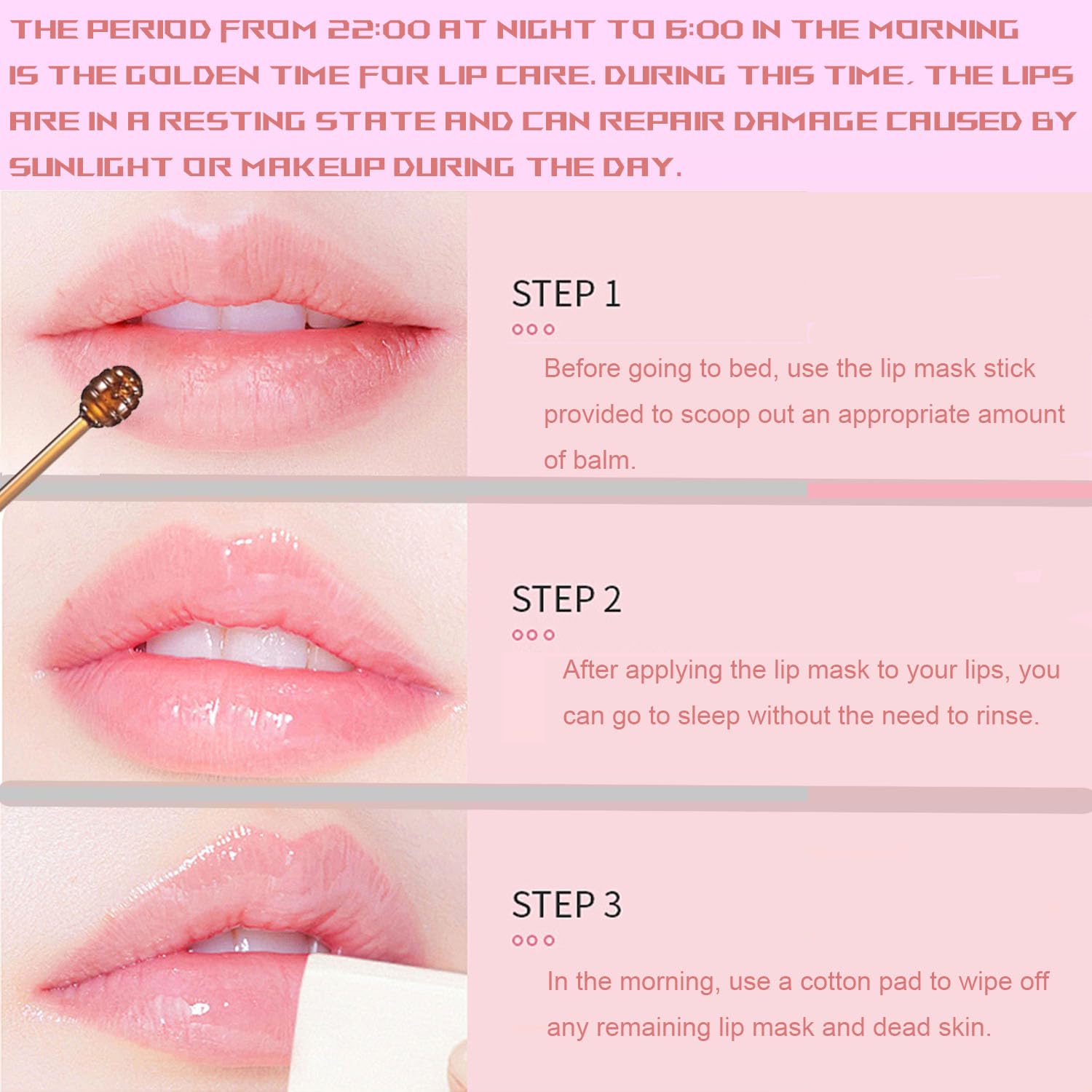 Bee Lip Balm Honey Pot, Honey, Strawberry, Watermelon, Apple Lime |Sleeping Lip Mask Overnight with Sticks, Exfoliating Prevention Dry and Crack Lip Scrub